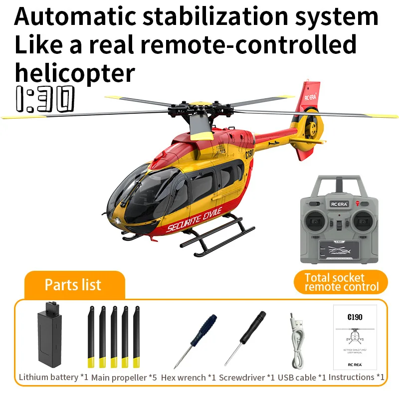ERA C190 RC Plane H145 Scale Dual Brushless Direct Drive Motors 2.4G 6CH 6-Axis Optical Flow Localization Altitude RC Helicopter