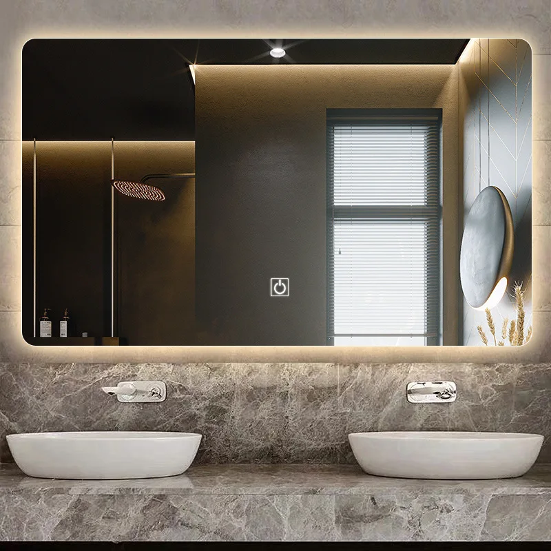 Wholesale frameless rectangle smart vanity led bath mirror bluetooth music speaker led bathroom smart mirror