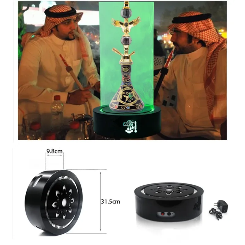 Arab Hookah Accessories Laser Light Round Luminous  Pedestal Bluetooth MP3 / Bar Music For Club Party USB Charging Diameter 30CM