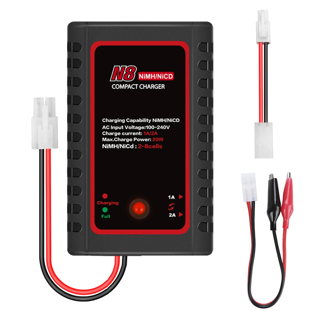HTRC NiMH Charger AC  Output 20W  Battery Chargers with Standard Tamiya Connector for 2-8S 2-49.6V RC toys