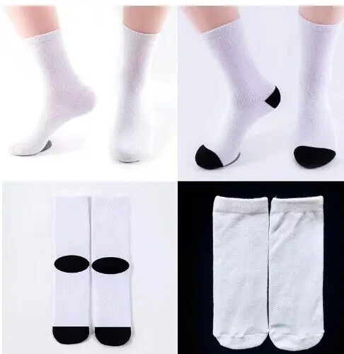 Hot Selling Sublimation Blanks Custom Logo White Blank Stockings Printed Polyester Socks Blank White Sock for Sublimation