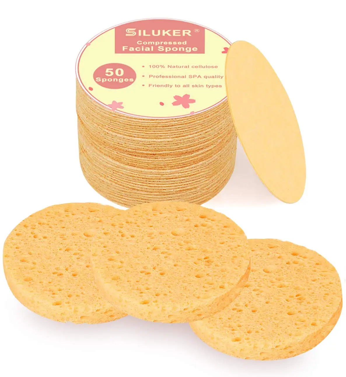 BONNO 50 штук сжатые губки для лица-целлюлозная лицевая Sponges100 % натуральный косметический Spa губки для очищения лица