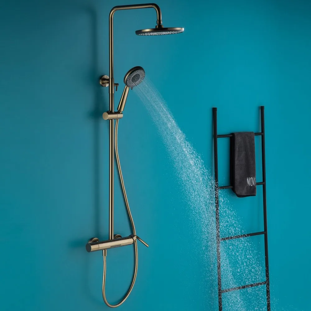 Popular Brass Shower Mixer Wall Mounted Slide Bar Three Functions Bathroom Shower Set With Handheld