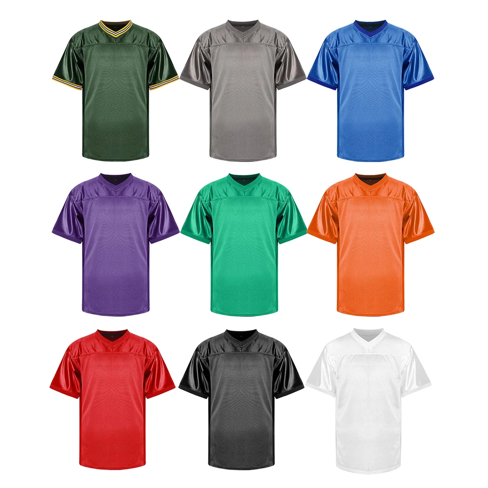 Blank Football Jerseys for Men Mesh Polyester Breathable And Quick-drying Plain Football Shirt Pullover Sports Clothing