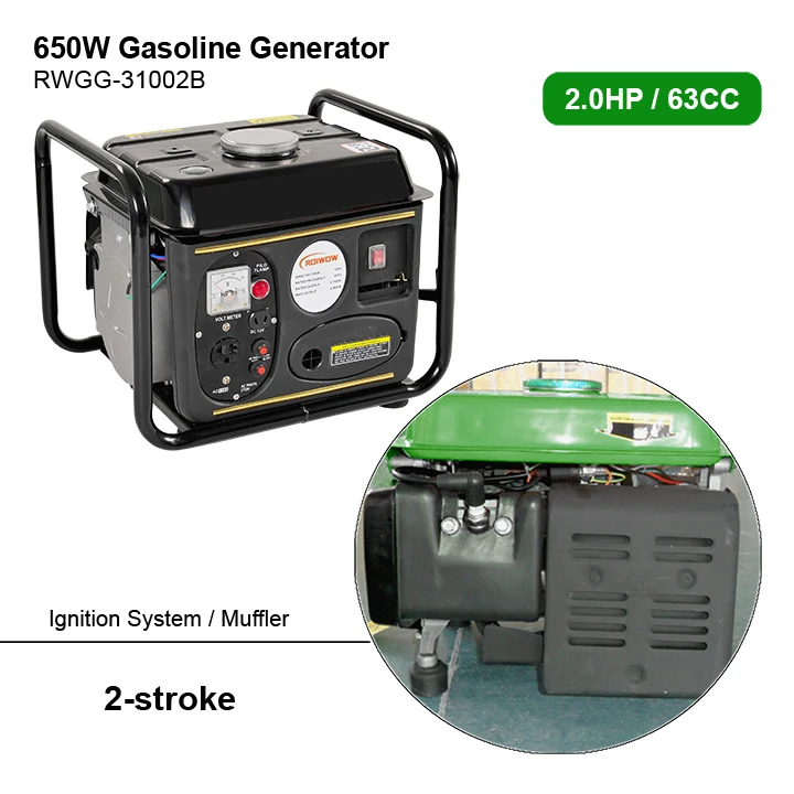 2-stroke 650W Small Mini Portable Gas Generators Home Camping Petrol Electric Generator Set Gasoline Power Generators For Sale