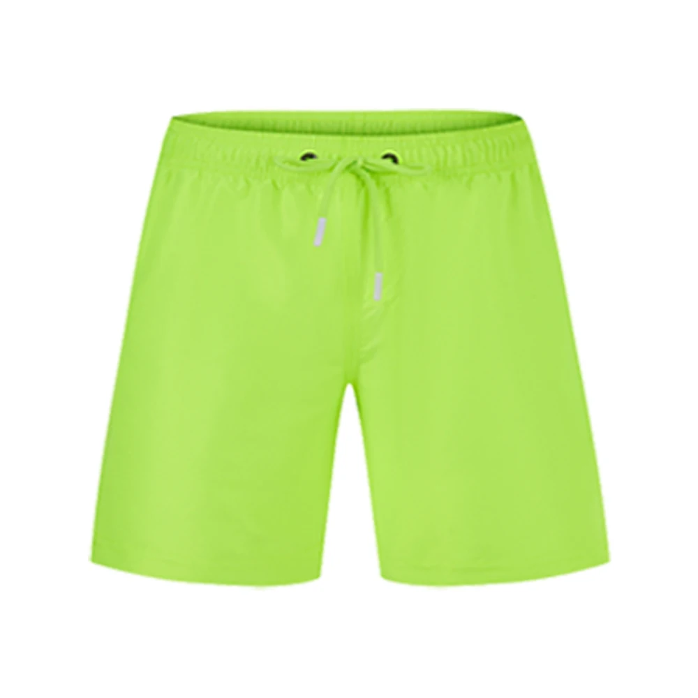 Wholesale Customized Fashionable Florescent Green Color Summer Men Swim Shorts With 100% Polyester For Children
