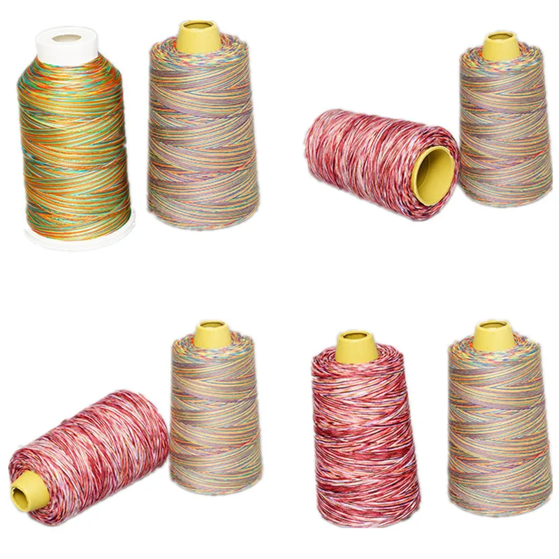 Rainbow Polyester Cotton Thread multicolor  thread sewing thread in China