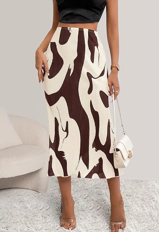 New Design Women Lady Casual Slim Skirt Pattern Printed High Waist for