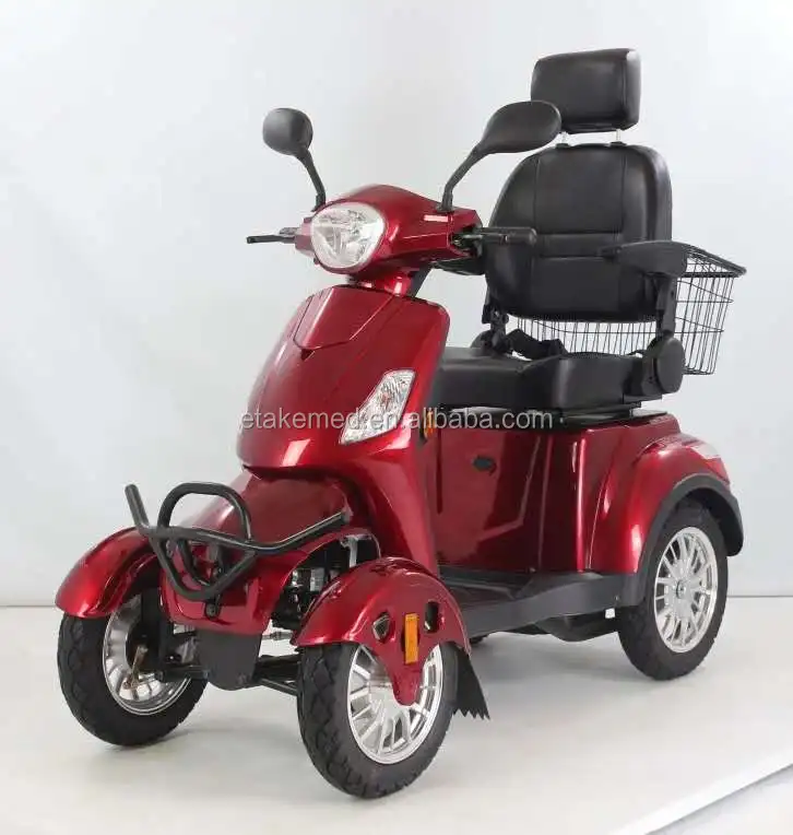 EEC approved 4 Wheel electric scooter with seat 14inch handicapped mobility scooter with front shock absorption