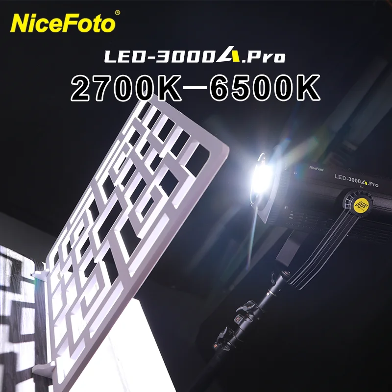 LED-3000A.Pro Bi-color 2700-6500K NiceFoto 300W Professional Audio Video Lighting Bowens Mount Studio Film Light