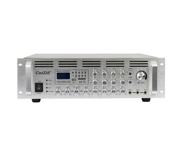 Профессиональный 8 зонный усилитель громкой связи с функцией записи Bluetooth пожарной сигнализации 1200 Вт