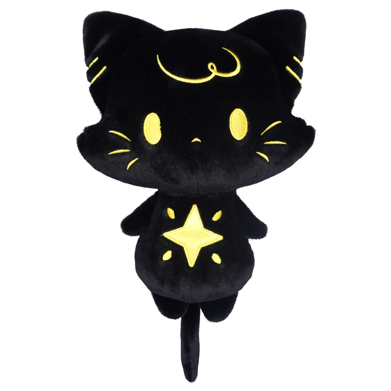Soft Kawaii Cat Shape Design Stuffed Animal Black Cat Plush Toy