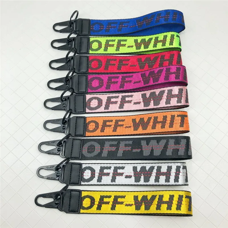 Personalized Embroidery OF F White Inspired Keychain Lanyard Industrial Belt Wrist Strap