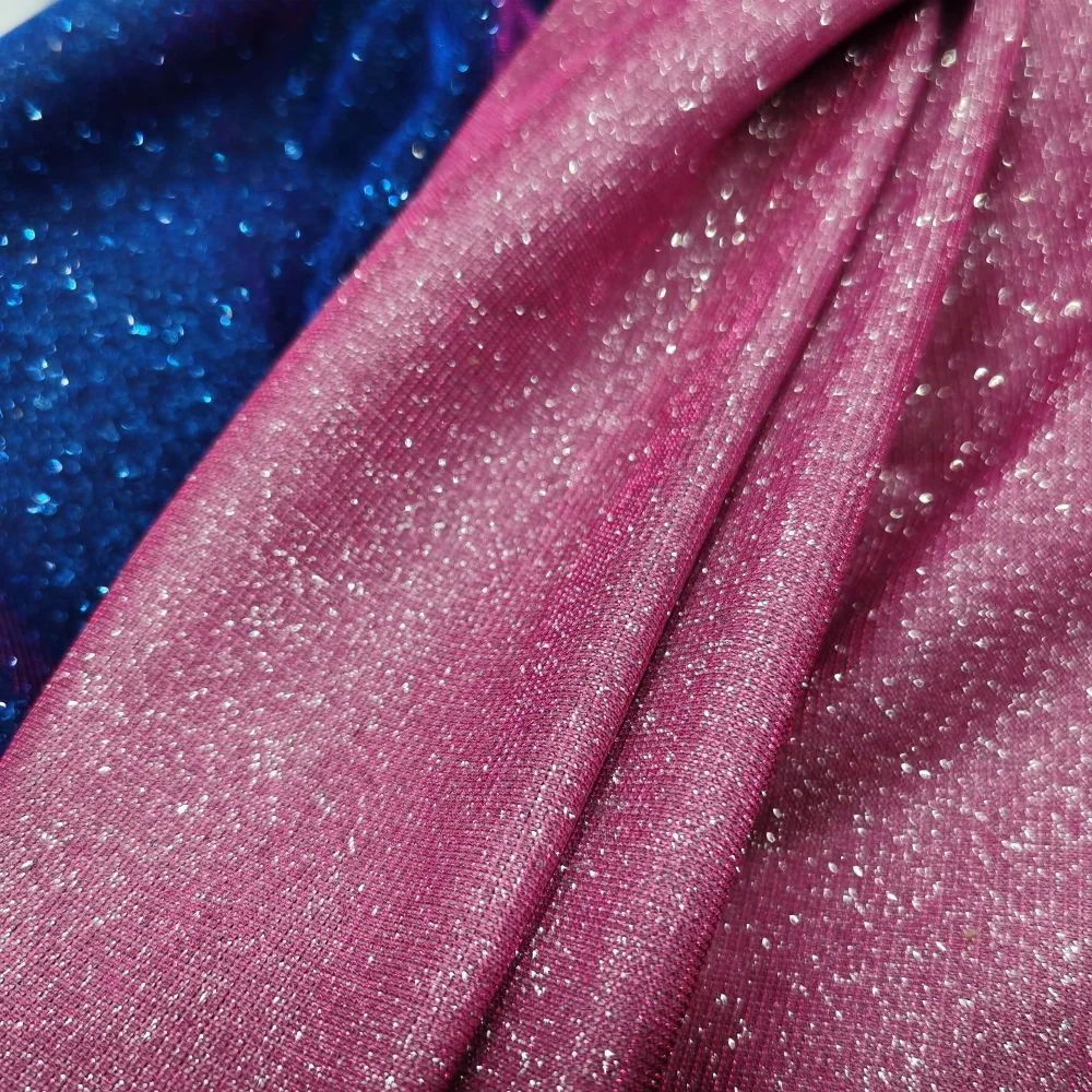 Lurex spandex fabric for swimwear bikini stretch Lame glitter metallic evening dress