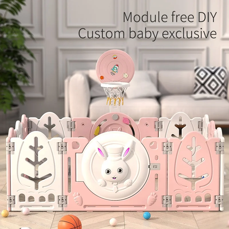 Trend toddler baby playpen with gates plastic baby fence kids playpen with slides and swings