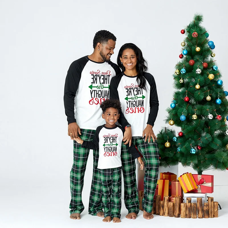 Drop Shipping Family Matching Christmas Pajamas Set Men Women Baby Kids Reindeer Sleepwear Household Parent-Child Nightwear