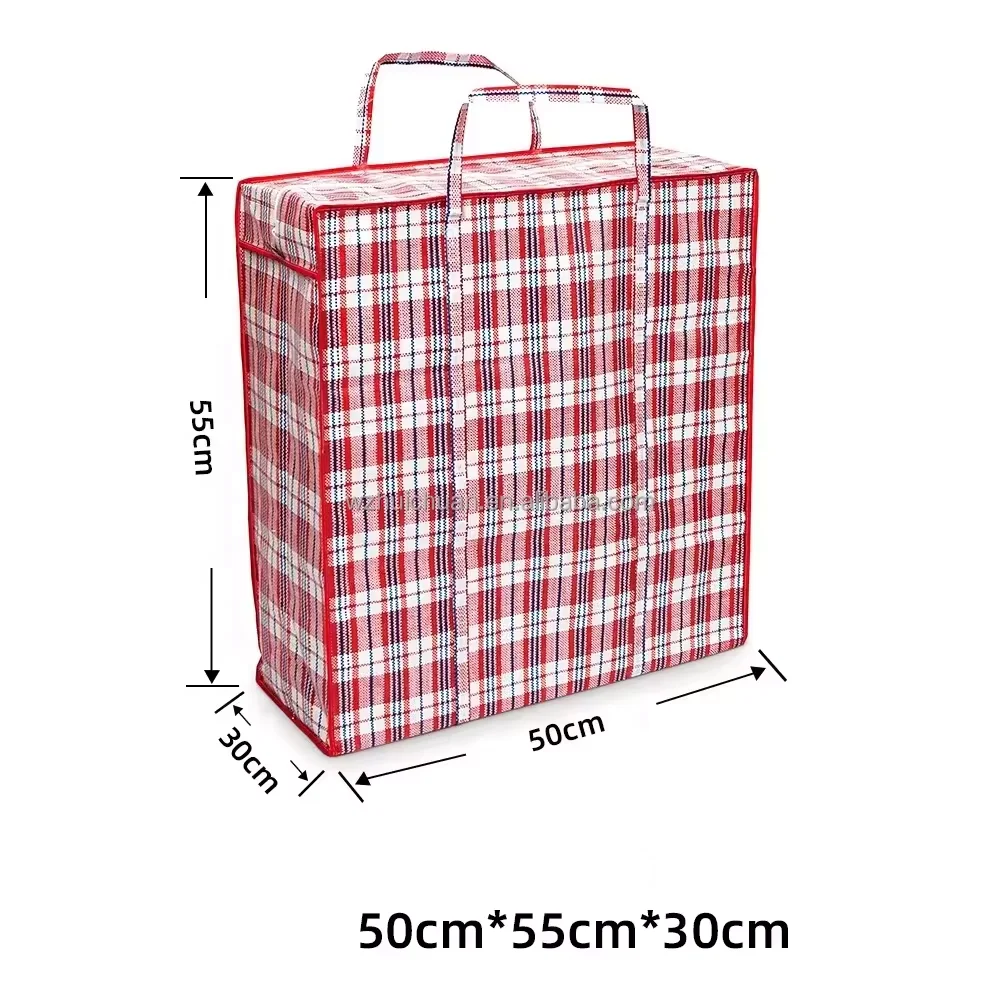 Waterproof Extra Large Capacity Moving Storage Reusable Recycle PP Woven Bags With Zipper For Clothes Quilt
