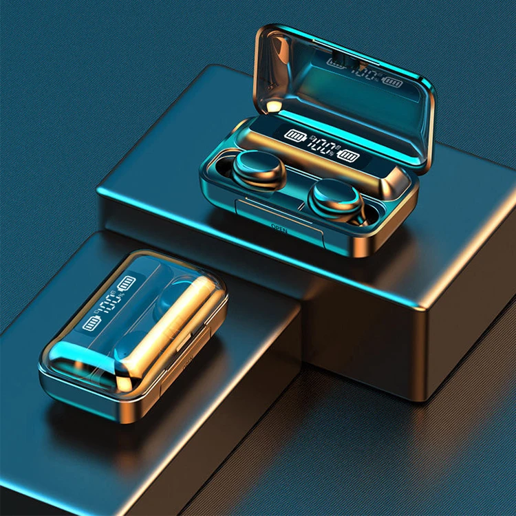 Tws Earphones 1200mah Charging Box 2022 New Wireless Headphones 9d Stereo Sports Waterproof Earbuds F9-5 Headsets