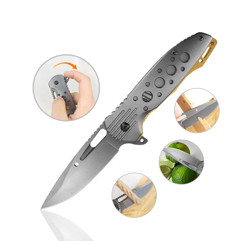
New Portable Pocket Knife Fine Handle Stainless Steel Fine Blanking Tactical Folding Pocket Camping Knife 