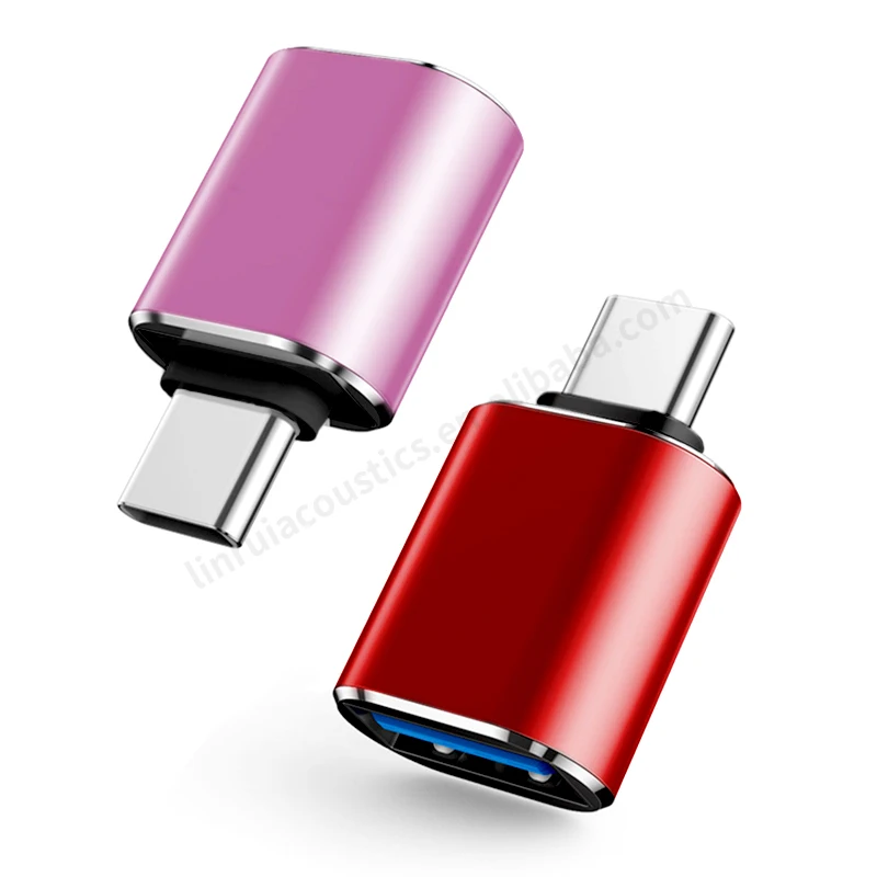 high speed mini metal type-c to usb 3.0 card reader data otg adapter for iphone mobile phone otg flash drive converter