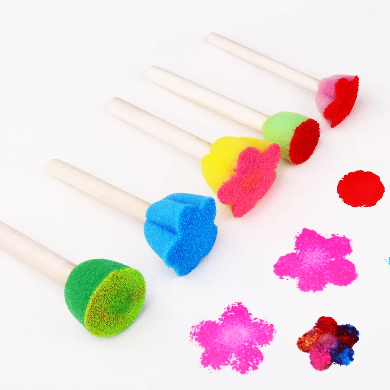 5PCS per Bag Wood Handle Paint Brush Set for Acrylics, Stains, Varnishes, Crafts