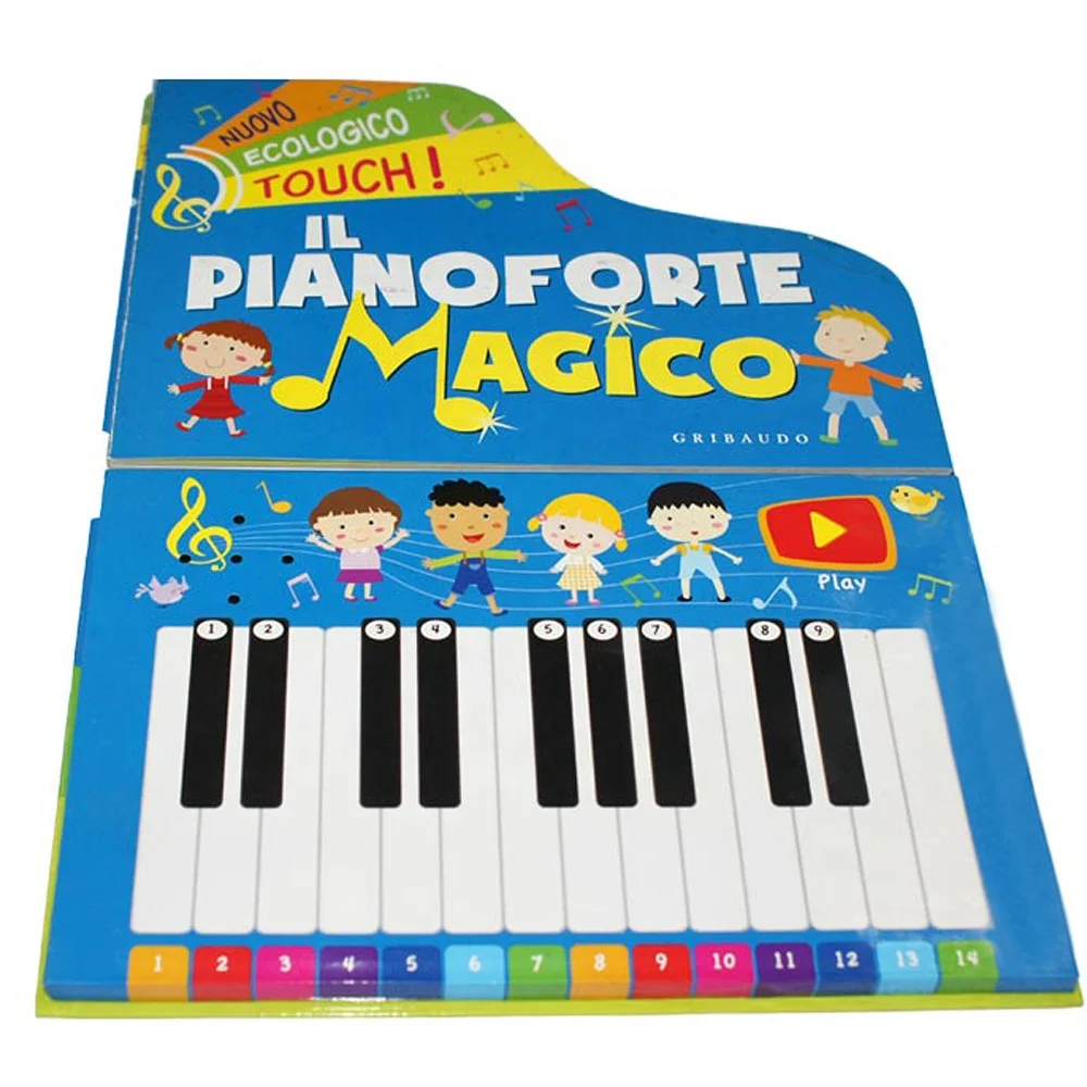 OEM language electronic keyboard music instrument custom picture book toy piano for baby