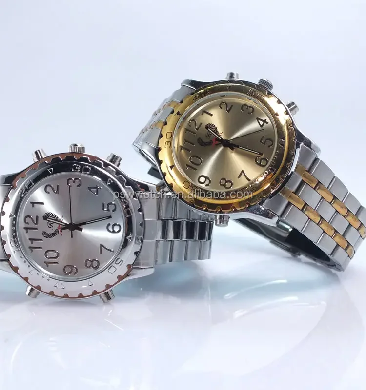 Arabic numerals Digital English talking Watch With Alarm Analog Hands For Blind And Old People Speaking Watches