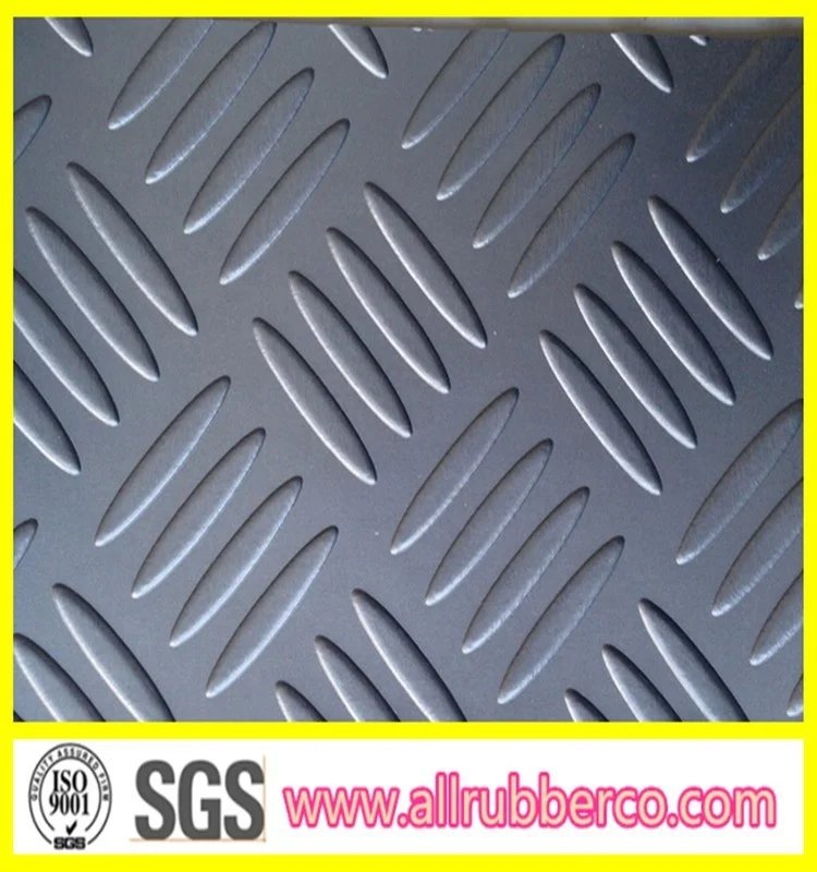 3mm Black SBR NBR EPDM fine ribbed ant -slip ribbed rubber mats
