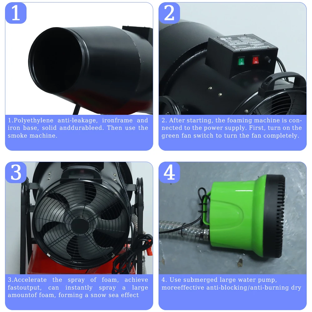 Hot Sell High Quality Outdoor 1500w 90 Degrees 360 Degrees Foam Machine Party Jet Foam Cannon Equipment Supplier