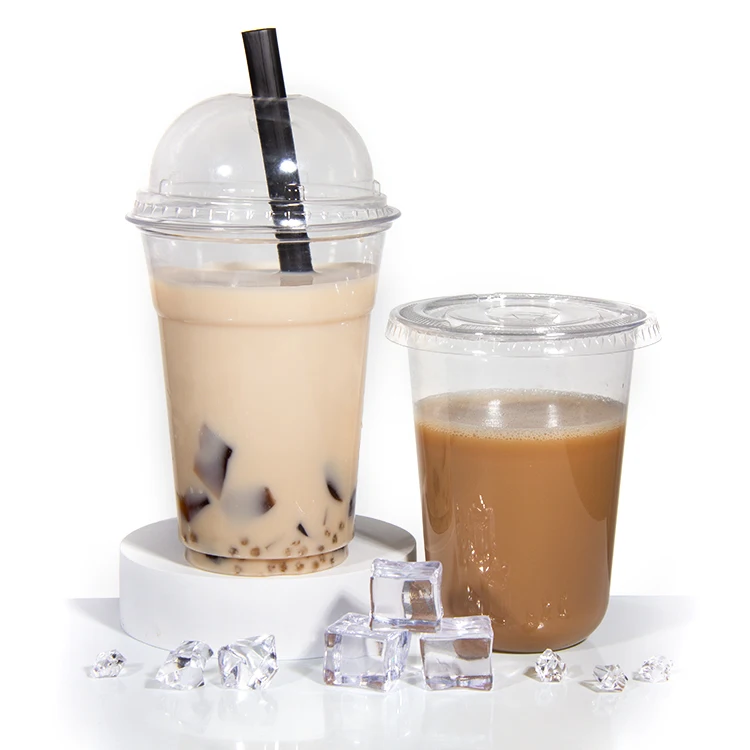 Food Grade 8Oz 12Oz 16Oz 20Oz 24Oz Clear Pp Plastic Milktea Coffee Cup With Lid