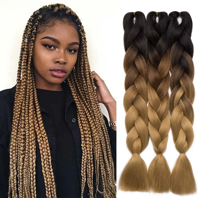 Wholesale Ombre Customized Braiding Hair Private Label For Black Women Synthetic Braiding Hair