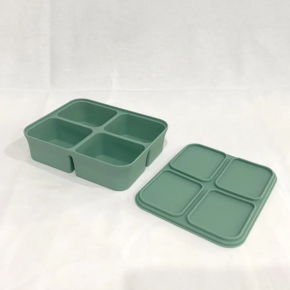 WONDERFUL 4 Cavities Large Silicone Ice Cube Freezer Molds Easy Release Ice Cube Maker BPA Free Stackable Ice Cube Tray