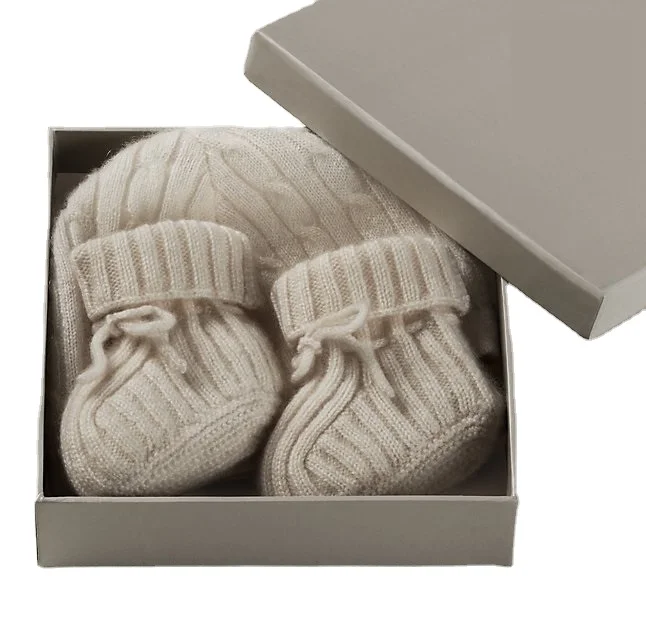 
Cable knit cashmere hat bootie set 