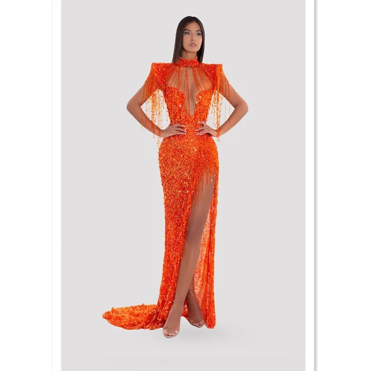 Top Quality Factory Women Celebrity Night Club Party Elegant Long Evening Runway Dress