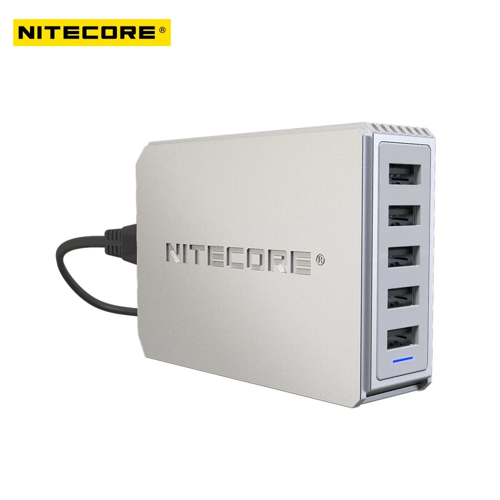 Настольный USB-адаптер nitecore UA55 50 Вт 5 портов QC 3 0 адаптер питания Qc настольный зарядный