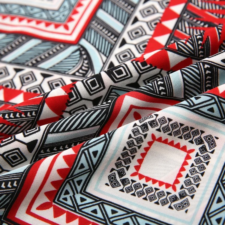 
Abstract geometric custom print fabric chiffon printed chiffon dress fabric 