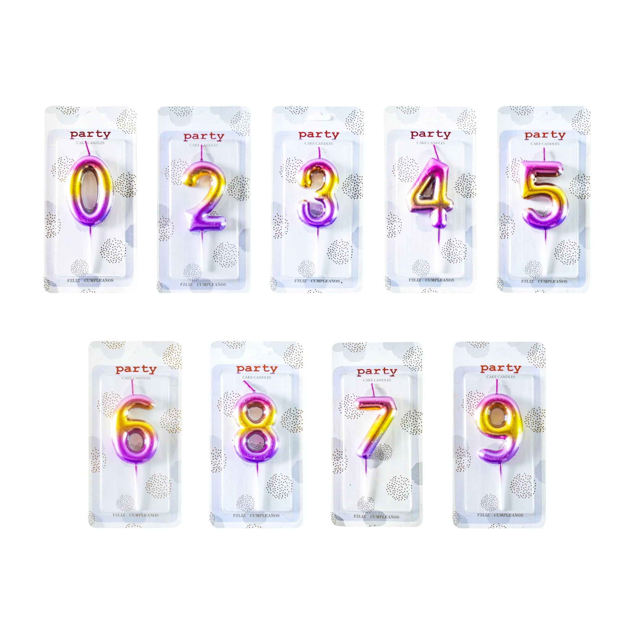 Spot decoration number 0 to 9 Birthday Party Cake Candle gold popular design