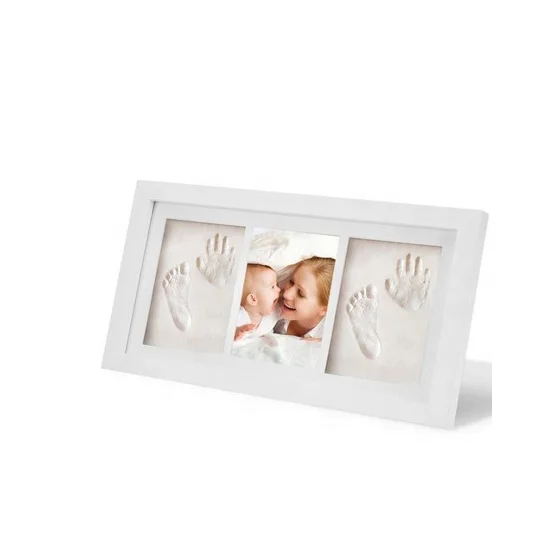 Clay Baby Handprint&Footprint Picture Frame Kit / Memories Keepsake - Shower Gift for Boys & Girls
