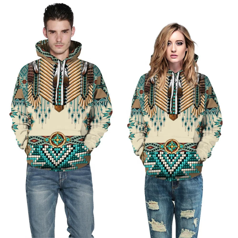 3D full print unisex hoodie Bohemian long sleeve print ultra David coat