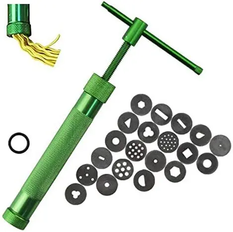 cake sculpture decoration - rotating crowded mud gun  20PCS Cake sculpture green paste clay sugar craft fondant cake gun