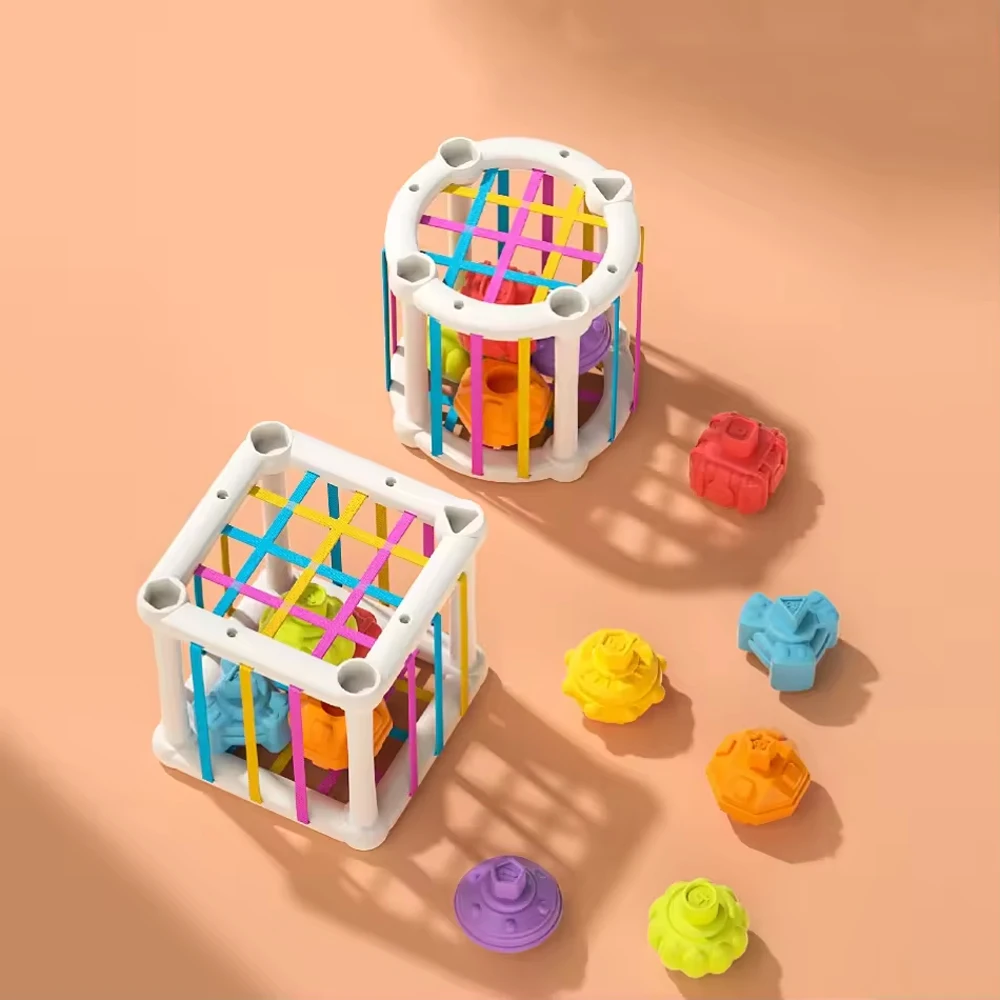 2024 Baby hot sale early education cube shape sorter toys montessori activity cube sorter sensory toys