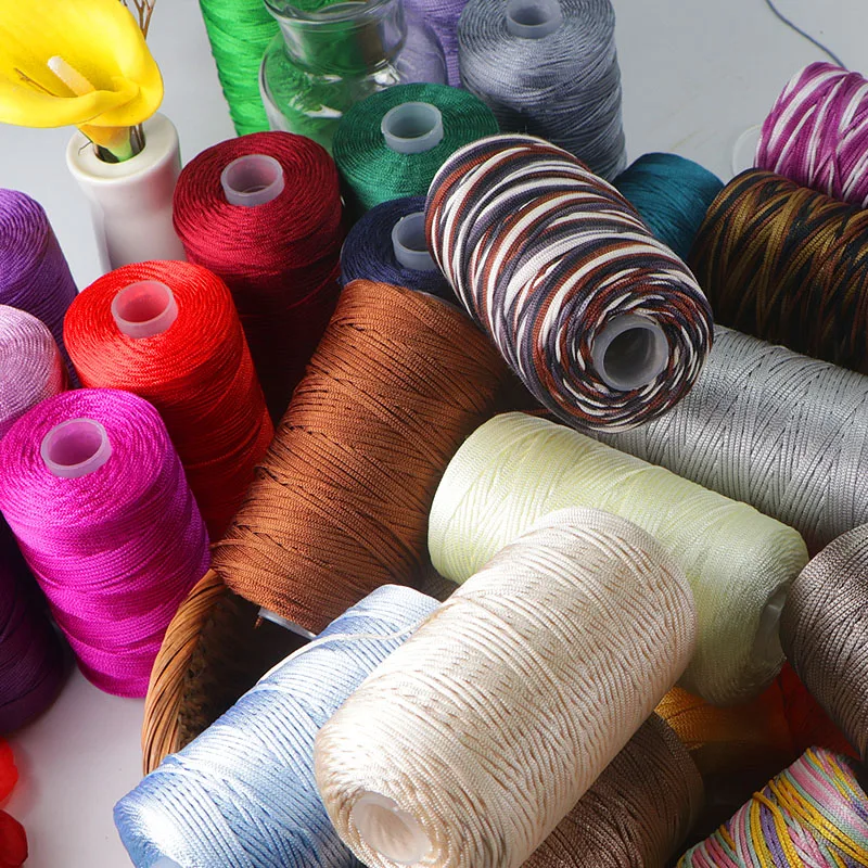 Dimuni 1.5mm 100g  2021 New Bright Flat PP Polypropylene Rainbow Crochet Yarn For Hand Knitting Hat Summer Cool Thread