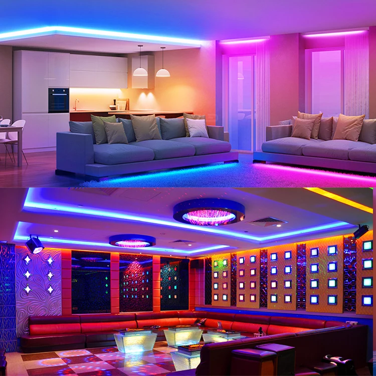 12V 24V Dimmable RGB COB LED Strip Light 16.4FT 9W/M Flexible & Cuttable Lighting for Bedroom Kitchen DIY Home Decoration