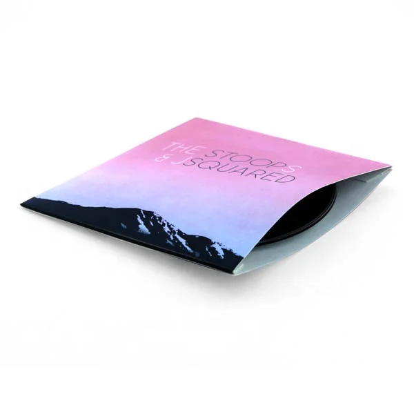 Custom printed double cd envelope cardboard sleeve envelope side open pocket cd holder