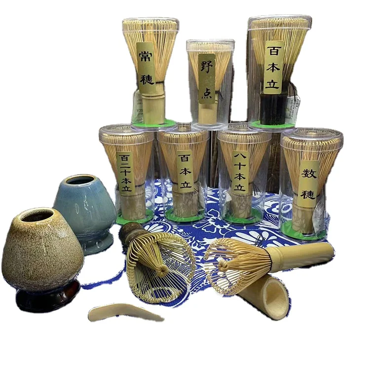 Wholesale handmade bamboo matcha whisk tradition matcha powder blender matcha tools