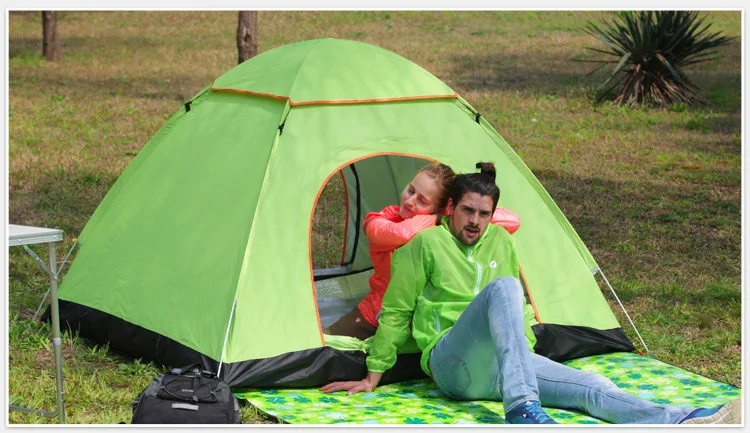 Outdoor camping folding automatic tent 3-4 people beach easy to open single tent