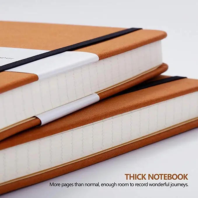 
Thick Classic Notebook with Pen Loop with Pocket Leather Journal notebook 