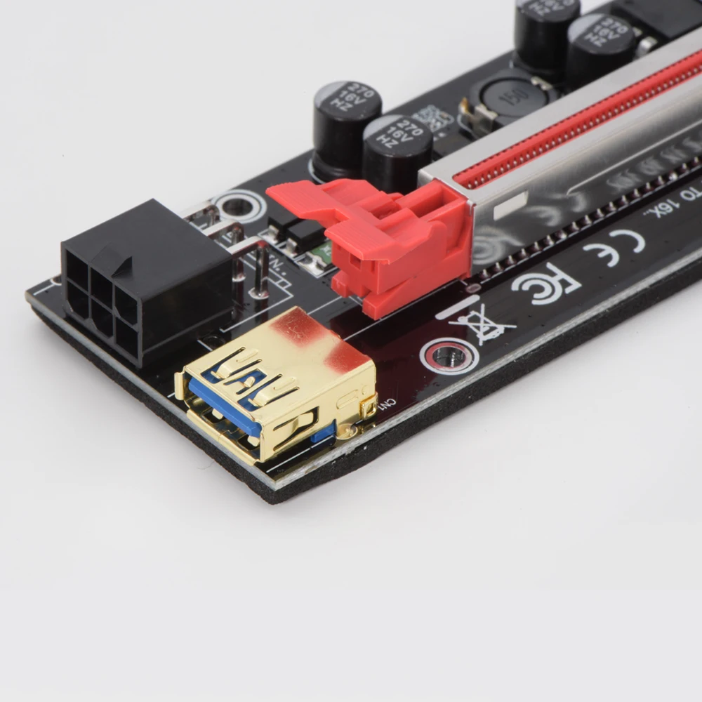 VER 009S Plus PCI-E Райзер 6pin интерфейс питания PCIe 1X до 16x адаптер карты