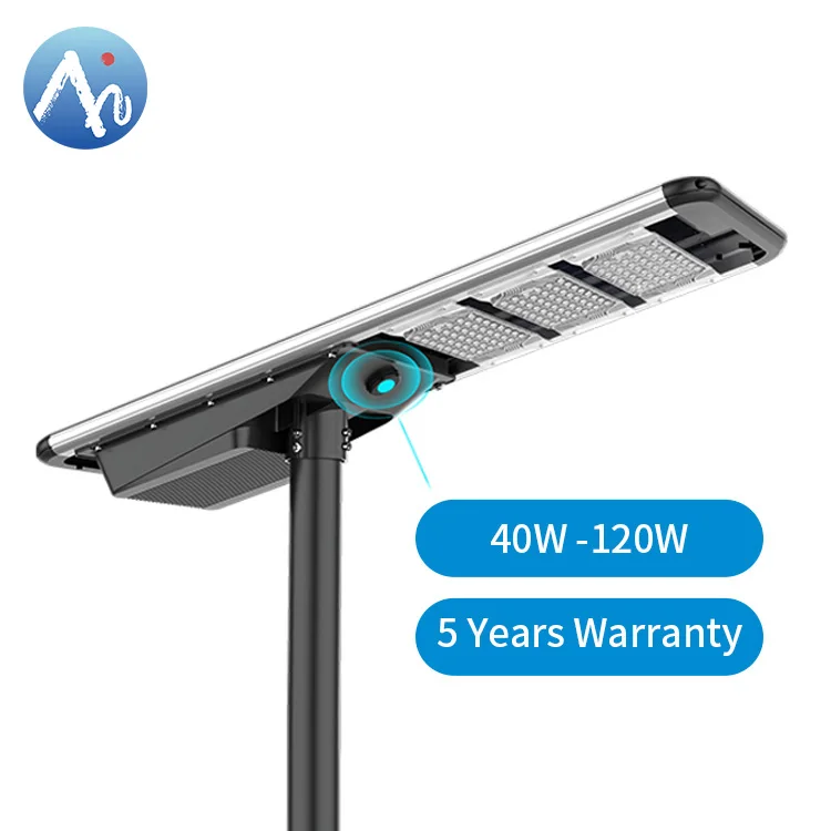 Aluminum outdoor lamp 100w 120w solar energy street lights with motion sensor