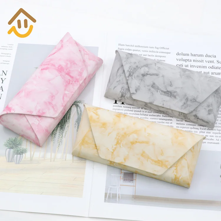 2020 Promotional simple marble pattern glasses case with logo for sale